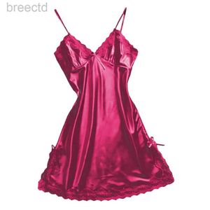 Kadın Uyku Salonu Uyku Giyim Nightdress Giysileri Kadınlar Nightgown Seksi Nightwear Dantel Patchwork Camisola iç çamaşırı Nighty Düğün İpek Elbise 2022 D240419