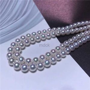 Pendelleule Halskette Schöne AAAA+ 8-9 mm natürlicher Südsee weißer Perlenketten 35-Zoll-exquisiten Schmuck und schöne Geschenke 240419