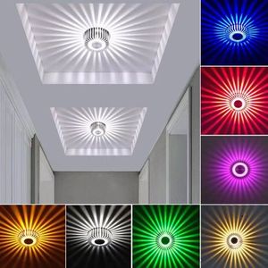 3W Christmas Sun Flower Aluminium Wall Light Lamps 3W Background Light Ac 110V 220V 240V Corridor Aisle Light Hotel SpotLight D2.0