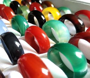 20PCSLOT MEN MULTICOLOR MULTICOLOR SMOITH SOLID JADE RING LADY BEATIULAL AGATE RING NATURAL GEM STONE CHARM JEWELLRY LOVERXMASギフトGR4522729