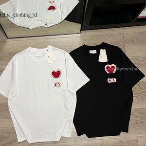 Mens t shirt damskie ubranie Amiis Heart Tshirt Shorts Designer koszula moda młodsza unisex luksusowe topy tee czyste bawełniane koszula Summer Man femme homme krótkie rękaw 649