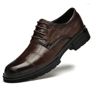 Повседневная обувь мода мужчина одевается Oxfords Business 2024 Классические подлинные кожаные мужские костюмы