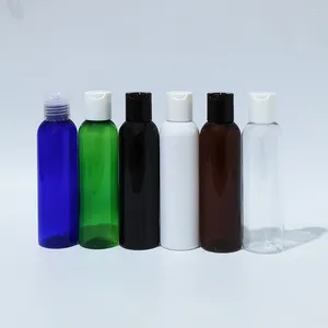 Storage Bottles 50pcs 150ml Empty White Black Plastic With Disc Top Screw Cap For Shampoo Shower Gel Liquid Soap PET Cosmetic Container