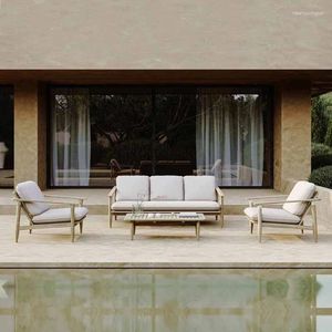 Camp Furniture Renovierte Outdoor -Sofas Courtyards Villas Gardens Teaks Rattan Weben wasserdichte Gastfamilien Terrassen