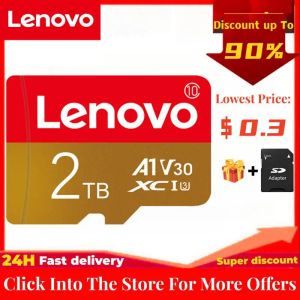 Cards Lenovo 2TB 1TB Memory Card 128GB 256GB 512GB High Speed SD/TF Flash Card 64GB Small TF SD Flash MemoryCard With SD Adapter