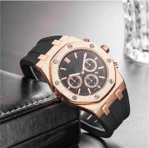 Luxe Herren Handgelenk Uhren Gold Zifferblatt Sapphire Edelstahl Silicon Uhren Band Top -Qualität Herren Watch Casual Sports Männer Uhr 9750488