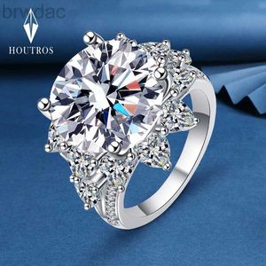 Anel de Solitaire 3ct/10ct D anel de moissanita colorida para mulheres 100% 925 Sterling Silver AU750 Noivado banhado Casamento Noiva anéis de diamante com GRA D240419