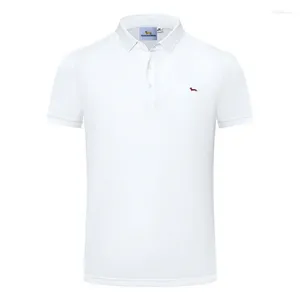 Men's Polos Summer Polo Shirt Silk Beaded Cotton Slim Fit Casual Harmont Short Sleeve Monochromatic Blaine Shirts