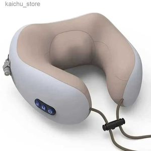 Massaggiatori elettrici massaggio elettrico cuscino a forma di U adatto per riscaldamento regolabile del collo utilizzato per massaggio e rilassamento di memoria durevole di cotone Y240425