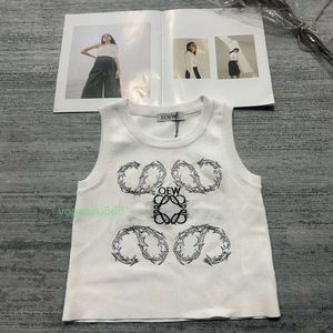 Designer Womens Vest Big Embroidery Printing Minimalist Summer Slimming and Short Knitted Top Outwear