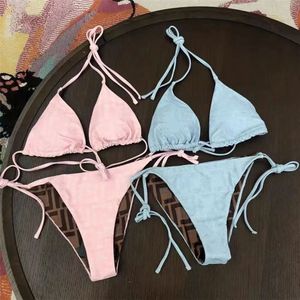 Tasarımcı Yaz Kadın Plajı Seksi Split Bikini Mektup Baskı Çift Taraflı Bikini Mayo Lüks Şık Kadın Mayo Plajı Tatil 4 Renk