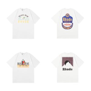 Rhude koszula męska koszulka designerska koszula czyste bawełniane mieszanie tee street Hip Hop tshirts moda mody modyfikowania ubrania Krótkie koszule dla mężczyzn s-xxl xy18