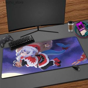 Мышиные накладки запястья отдыхает HoloLive Gawr Gura Kawaii крупный Mousepad Game Mouse Pad Gamer Big Mouse Mouse Mite PC Computer XXL Carpet Mause Mause Mate Mat Y240419