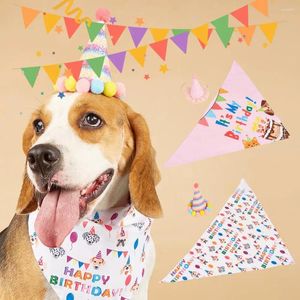 Dog Apparel 1 Set Hat Bib Letter Printing All-matched Dress Up Cute Pet Birthday Scarf Party Supplies