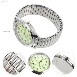 Wristwatches Couples Gifts Wrist Watch Luminous Big Number Dial Stretch Band Watch Easy Read Elastic Strap Wristwatch Bracelet Men Women Old 24319 79