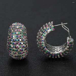 Brincos de garanhão jóias modernas Rodium prata colorida colorida feminina cooper casamento colorido zirconia cúbica brincos brinco