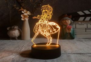 Genshin Impact LED Nocny czujnik światła Dzieci Neon Lampa Albedo Figura Nocna Anime do gier Worka Party Dekor urodzinowy1277098