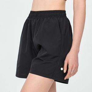 LL Summer SPF Sunti di yoga Shoga Shorts Lascia due tasche anti -Walk Outdoor Outdoor High Waist che gestiscono pantaloni di fitness sportivi