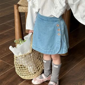 Children Clothing Girls Skirt 2024 Spring and Summer Fashion Baby Korean Style A-line Casual Kids Denim Short 240516