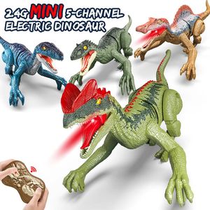 Laser -Tracking RC Dinosaurierspielzeug für Kinder Fernbedienung Roboter Verisimilitude Sound Spray Jungen Mädchen Kindergeschenke 240417