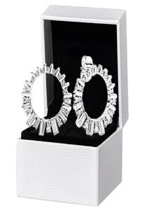 CZ Diamond Sparkling Beauty Glacier Stud Oreger 925 Sterling Argento Scatola originale per donne Orecchini regalo per matrimoni1255151