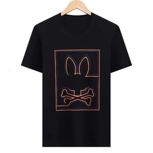 PSYCO BUNNY MENSTシャツ心理的ウサギの男性プリントTシャツ快適なカップルの通気性とカジュアルコットンTシャツM-3XL 2ypv