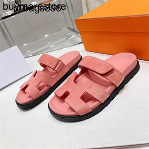 Italy Chypres Sandals Flat Genuine Leather Velcro Strap 7a Suede High Casual to Wear OutsideJFB5