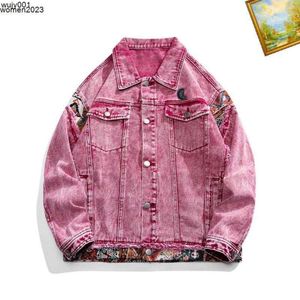 Denim Men Jackets Designer Kleidung stilvolle rosa Denims Mantel Herren Kragen Jeans Jumper Mode