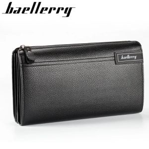 Wallets Baellerry Famous Brand Men Wallet Long Clutch Handy Bag Moneder Male Leather Purse Men's Clutch Bags Carteira Masculina