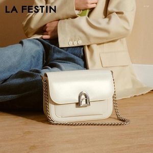 Totes La Festin Original handväska 2024 Kvinnspåse axelkedja läder crossbody a-line dörrserie