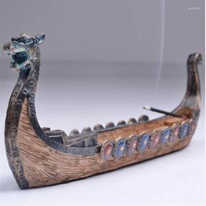 Figurine decorative Dragon Boat INCENDE Subtich Burner Bruffer a mano Censer Ornamenti retrò Burner Design tradizionale Decorazione