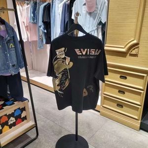 Trendy Brand High Version Fushen Short T-Shirt Embroidered With Multiple Pockets, Gold-Plated Koi, Loose Fitting Casual Couple Half Sleeved For Men And Women 255274