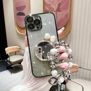 2024 free shipping Cell Phone Cases bling With a mirror fashion Rhinestone Case Anti-drop iphone 15 14 13 12 11 pro max With Lens Film Protective Case Cover Shell