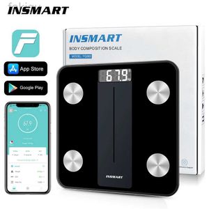 Escalas de peso corporal INSMART BLUETOOTH BAINS BAINS ESCRALHAS DE BMI PISO BORDO LED LED Digital Smart Smart Scale Body Composition Analyzer Scales 240419