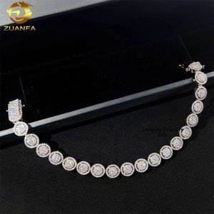 Hochwertiger feiner Schmuck funkeln mit 10 mm Blüten Sterling Sier Diamond Moissanit Armband