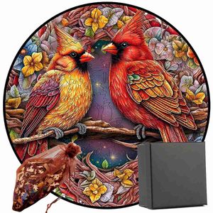 3D -Rätsel Holz Jigsaw Cartoon Puzzle Zwei Vögel Puzzle Board Bildungsschule und Erwachsene Interessante Weihnachtsgeschenke Spielzeug 240419