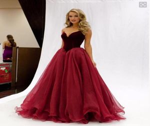 Vintage Dark Red Wine Prom Kleider Organza Schatz Eine Linie Prinzessin Royal Party Kleider Einfacher maßgeschneiderter Abendkleider 20167748975