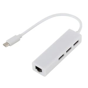 Typ C nach RJ45 USB2.0-Netzwerkkarte mit Hub typec 100m Network Card USB-C zum Hub Adapter Support Win XP / 7/8 / OS X NEW