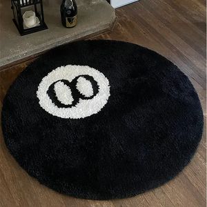 Halloween 8 Ball Rug Indoor Home Decoration Spooky Halloween Gifts 8 Ball Accent Round Tufting Soft Rug Horror Movie Mat 240418