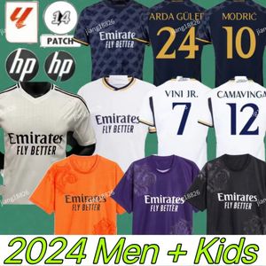 2023 24 REAL MADRIDS Jerseys Fãs versão 2023 2024 Kit Modric Camiseta Vini Jr Camevinga Tchouameni Madrides Camisa de futebol