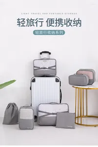 Bolsas de armazenamento 7pcs Travel Bag Set Organizer para roupas de roupas de guarda