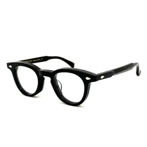 Tart 215 óculos ópticos para homens Mulheres Retro Designer Folha de moda Acetato Frame oval Elasticidade Detalhe estilo Anti-azul Placa de lente de luz com caixa