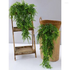 Fiori decorativi 1pc 35.43in Ferns artificiale persiano rattan pianta falsa sospesa resistente ai raggi UV