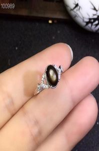 Cluster Rings 925 Silver With Natural Black Star Sapphire Good Quality Engagement For Women 6 8mm9102456
