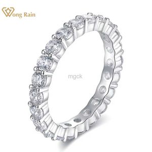 Bröllopsringar Wong Rain 100% 925 Sterling Silver High Carbon Diamonds Gemstone Wedding Band Romantic Par Ring Fine Jewets Gifts Wholesale 240419