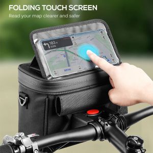 Bolsas de bicicleta à prova d'água Bolsa frontal Bolsa de toque MTB Bicycle Phone Phone Title Sacos de guidão EVA Saco de armazenamento frontal de ciclismo 2022 Novo