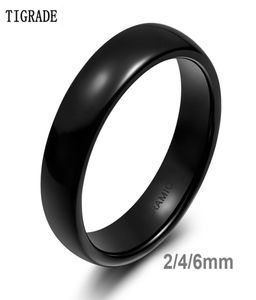 246mm Black Brushed Fashion Ceramic Ring Women Men Wedding Rings Engagement Band Female Jewelry bague Plus Size 4141340585