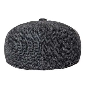 Top Caps Jangoul Newsboy Caps Haber Moda Erkekler Yün Karıştı Düz ​​Cap 8 bölme şapkası Düğme önü ile sürüş şapkaları Erkek için Gatsby Cap