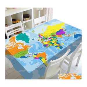 Tabela de pano de pano colorf toalhas de mesa decoração de casa geografia global country er for rec square tables de jantar entrega garden texti