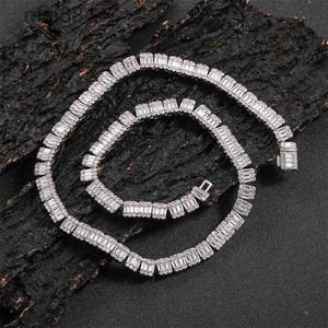 8mm Flip Buckle Mixed with Zircon Rock Sugar Necklace Trendy Hip-hop Jewelry Mens